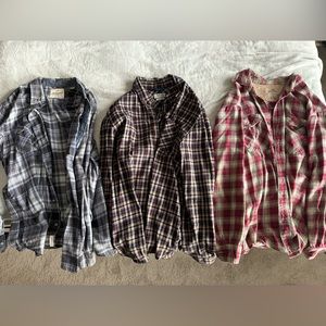 Plaid buttonup longsleeve.Left lg,middle lg,right medium.Each $15 or all for $35